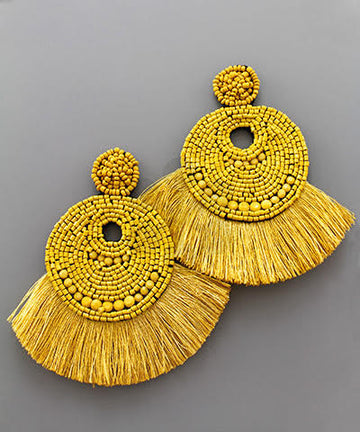 Fan Tassel Bead Earrings